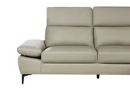 Corner Sofa 4 Seater FARILA Adjustable Leather Taupe Left Hand_959847