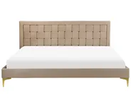 Bed Velvet LIMOUX 180 x 200 cm (EU Super King) Taupe_867204