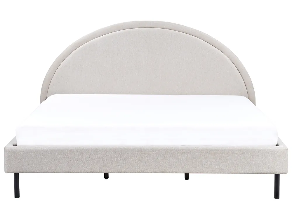 Bett mit Lattenrost Stoff MARGUT 180 x 200 cm Hellbeige_971357