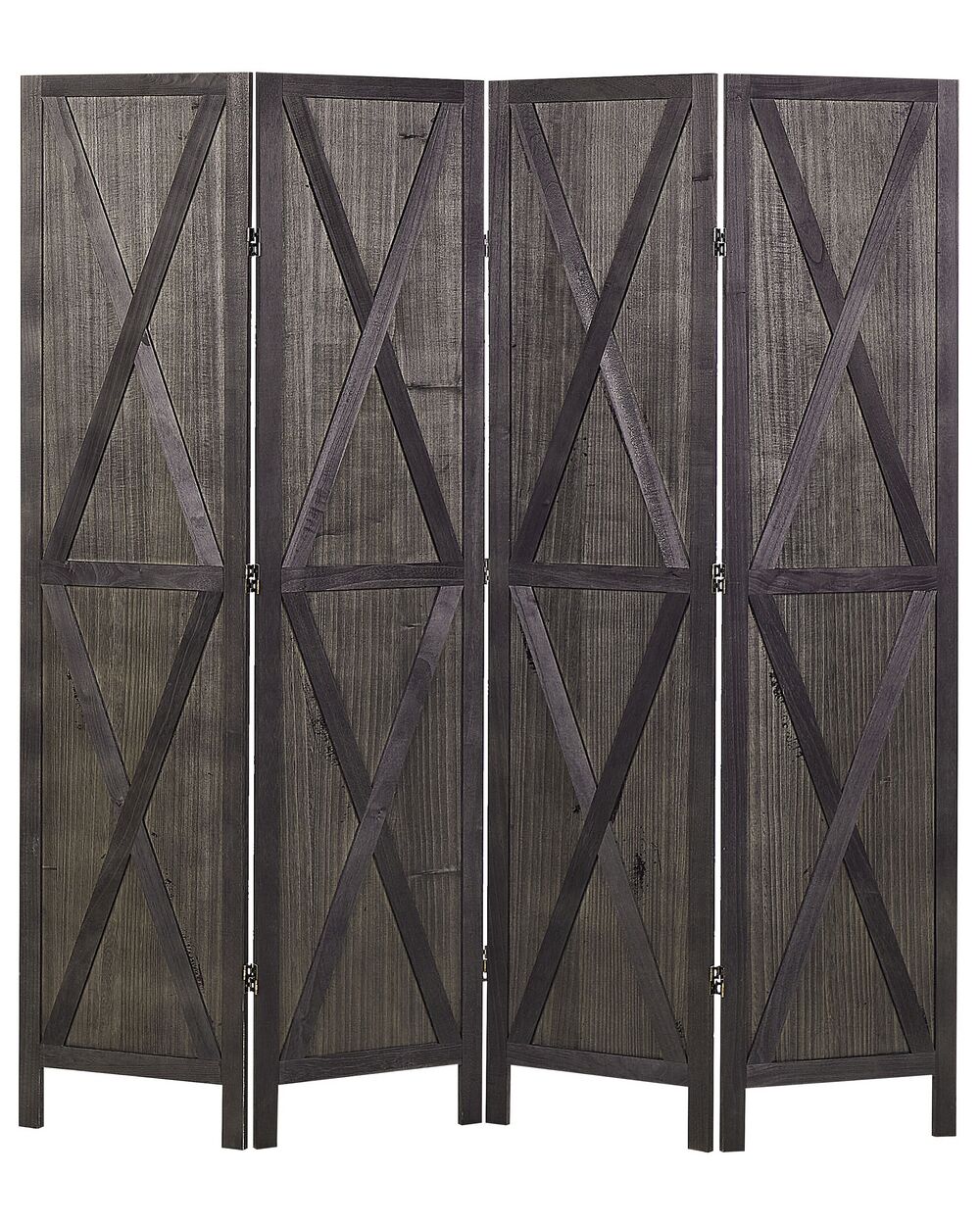 4 Panel Room Divider RIDANNA 163 cm 170 cm Dark Brown