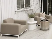 Sessel 2er Set ROVIGO Stoff Beige_877829