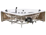 Whirlwanne Eckmodell mit LED CUYABENO 211 x 150 cm Weiß_1033723
