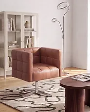Draaifauteuil LEVANGER Kunstleer Bruin_1164569