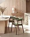 Esszimmerstuhl 2er Set MYLO Stoff Dunkelbraun / Grün
