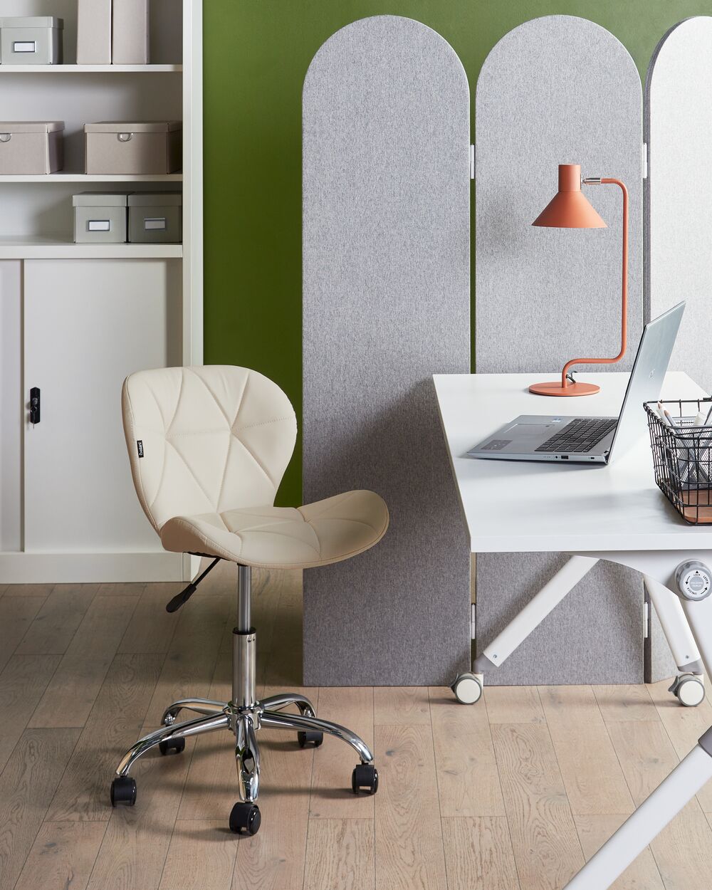 Chaise de bureau VALETTA Cuir PU Beige