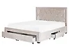 Bett mit Schubladen LIEVIN Samtstoff Beige 160 x 200 cm