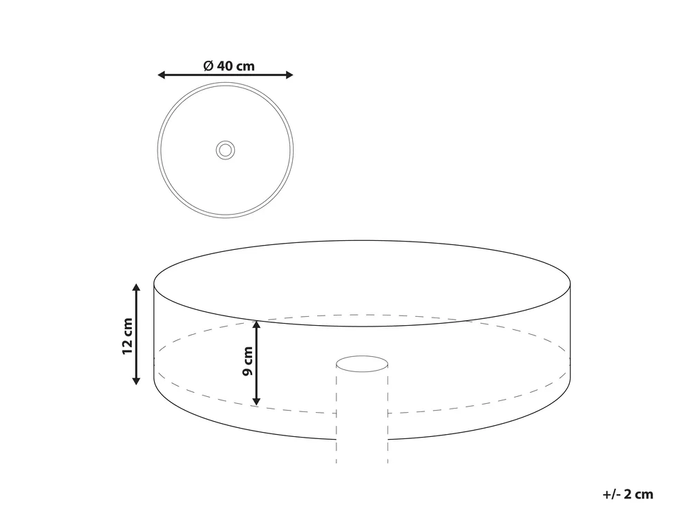 Aufsatzwaschbecken TEBAR ⌀ 40 cm Keramik Cremeweiß_923398