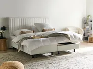 Bett verstellbar Bouclé DUKE II 180 x 200 cm Cremeweiß_1026038