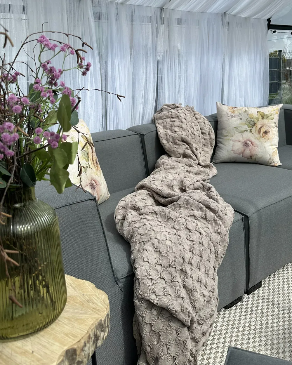 Tagesdecke BERE Baumwolle 220 x 240 cm Taupe_983089