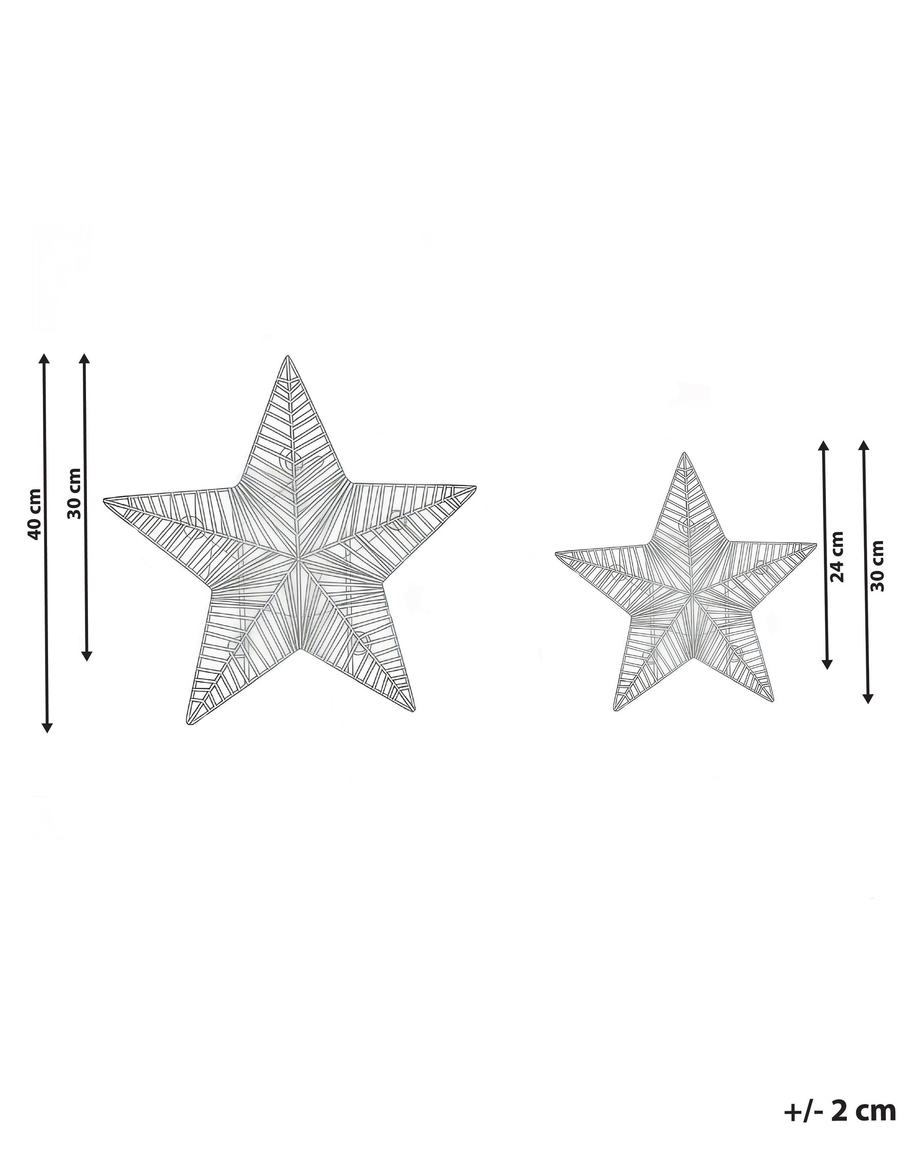 Weihnachtsdekoration 2er Set LED HAMPEN 24/30 cm Stern Gold_1015526