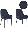 Esszimmerstuhl 2er Set LOVERNA Cord Dunkelblau