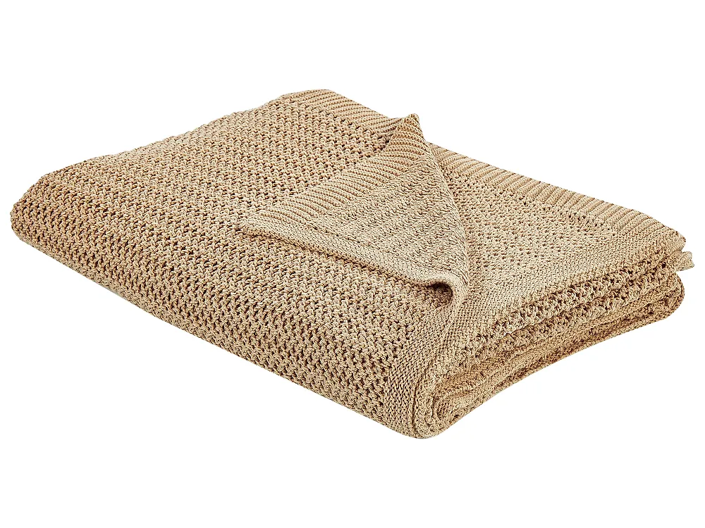 Couvre-lits ILEN Coton 150 x 200 cm Marron clair