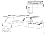 Modul Ecksofa 4-Sitzer TIBRO Stoff Grau rechtsseitig_825627