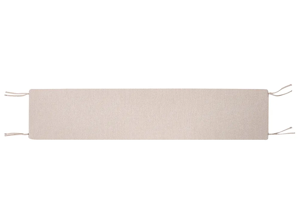 Gartenbank mit Auflage TUSCANIA 160 cm Eukalyptusholz Beige_1119214