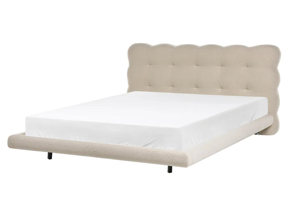 Bett mit Lattenrost Bouclé SOULISSE 160 x 200 cm Beige_1129707