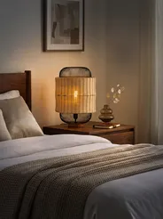Tischlampe TANGANYIKA Rattan Naturfarben_914551