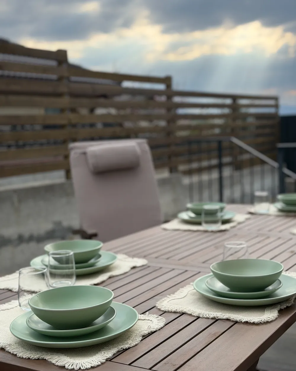 Set of 18 Dinnerware VIVANI Stoneware Green_1072637