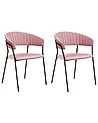 Esszimmerstuhl 2er Set MARIPOSA Samtstoff Rosa