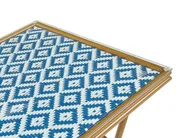 Gartenmöbel Set 4-Sitzer CASPRI Polyrattan Blau / Weiß_1090700