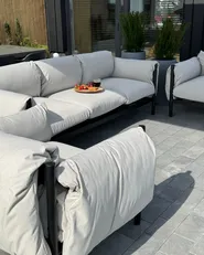Gartensofa Set 5-Sitzer ESPERIA Metall Grau_1072313