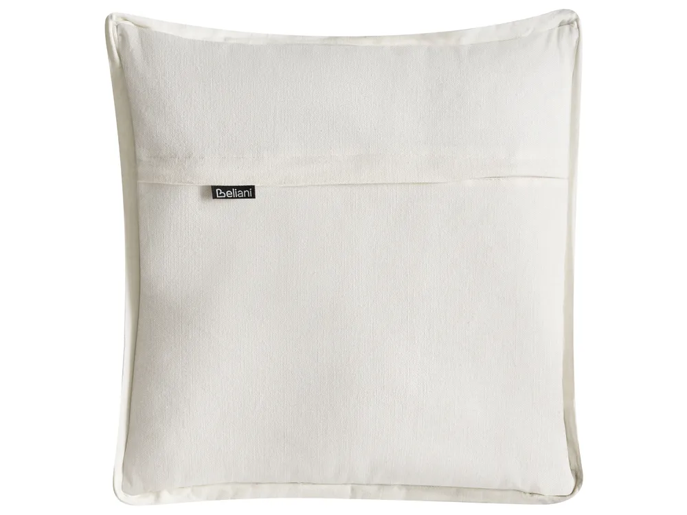 Dekokissen 2er Set FERNA 45 x 45 cm Baumwolle Weiß / Beige Blumenmuster_1041029