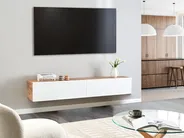 Wall Mounted TV Stand GLADSTONE Brown/ White_973551