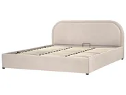 Ottoman Bed QUILLIEN Chenille Light Beige 180 x 200 cm (EU Super King)_989534
