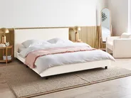 Wasserbett Bouclé ALBI 180 x 200 cm Cremeweiß_981978