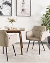 Esszimmerstuhl 2er Set JASMIN Samtstoff Taupe