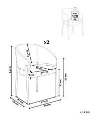 Set van 2 eetkamerstoelen ZANE Stof Groen_1042492