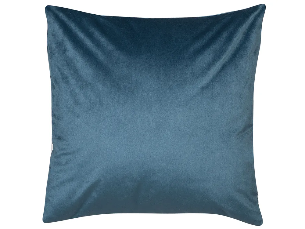 Dekokissen 2er Set BLUEBELL 45 x 45 cm Samtstoff Blau Tiermuster_769102