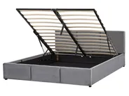 Bett mit Stauraum BOUSSE Samtstoff Dunkelgrau 160 x 200 cm_862592