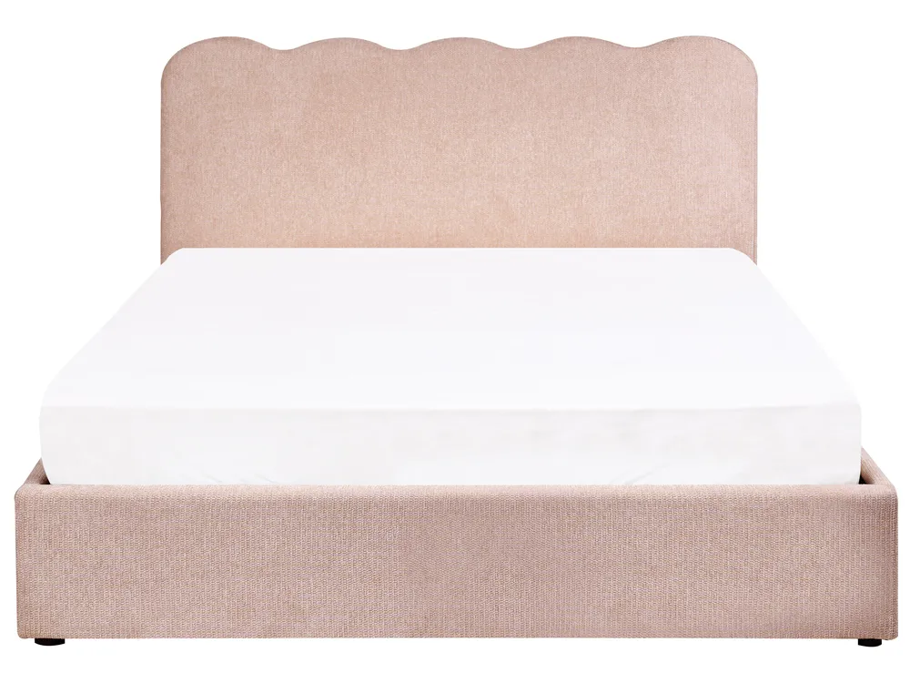 Bett mit Stauraum NANTERRE Stoff Pastellrosa 160 x 200 cm_1084640