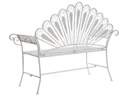 Bistro-Set mit Bank PAVIA Metall Cremeweiß_1046365