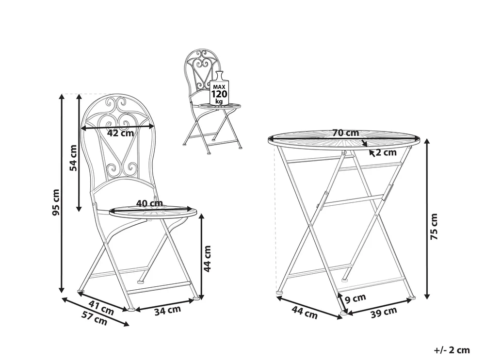 Bistro Set klappbar TRENTO Metall Hellgrün_774627