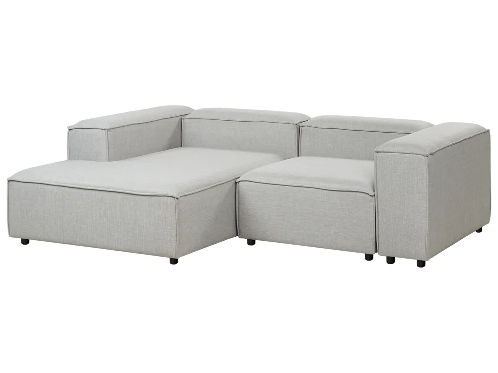 Modular Corner Sofa 2 Seater ARDAL with Ottoman Fabric Light Grey Right Hand_949566