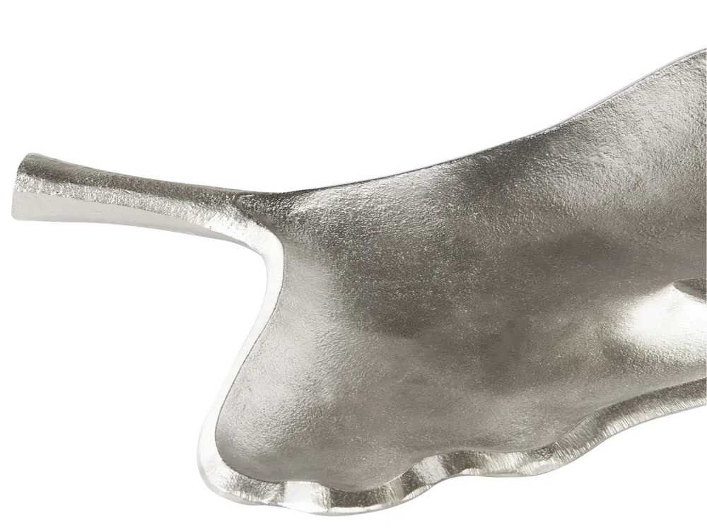 Dekotablett 2er Set Blatt PALENQUE Metall Silber_822980