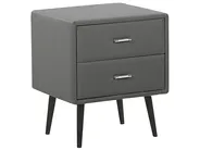 Bedroom Set Faux Leather ESSONNE 180 x 200 cm (EU Super King) Grey_789197