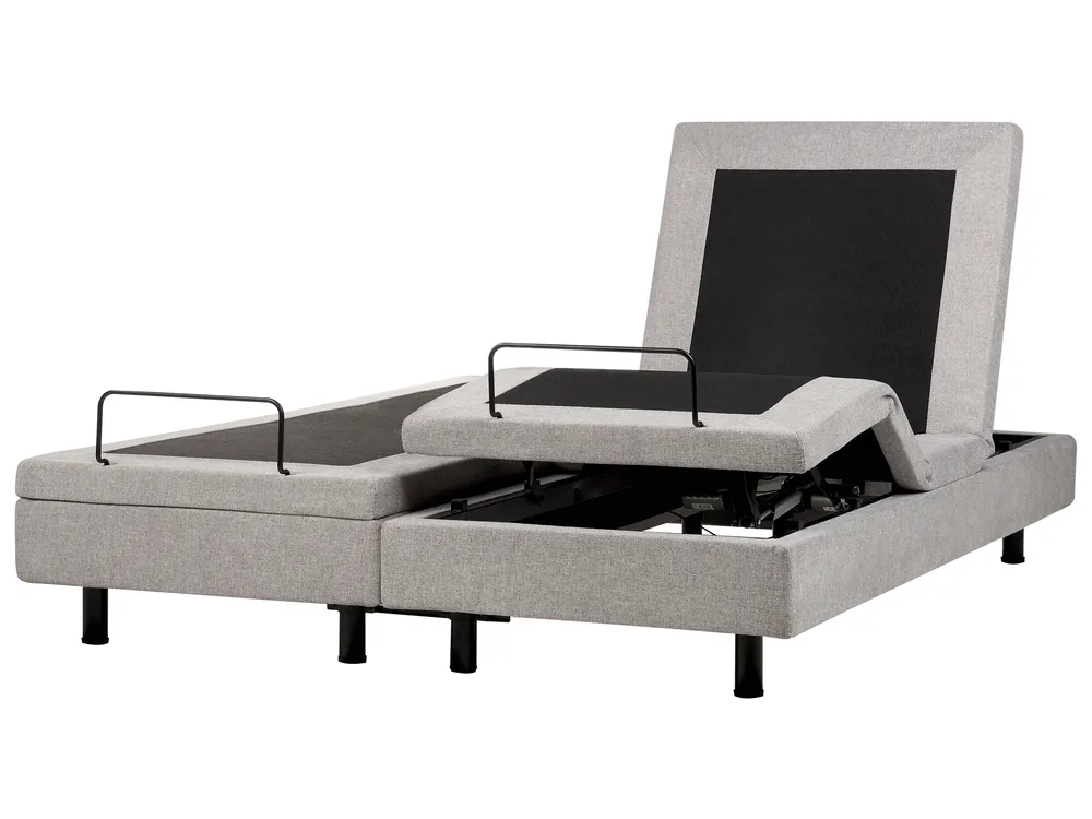 Verstellbares Bett ohne Kopfteil Stoff DUKE II 180 x 200 cm Hellgrau_973634