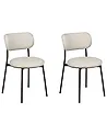 Esszimmerstuhl 2er Set CASEY Stoff Hellbeige