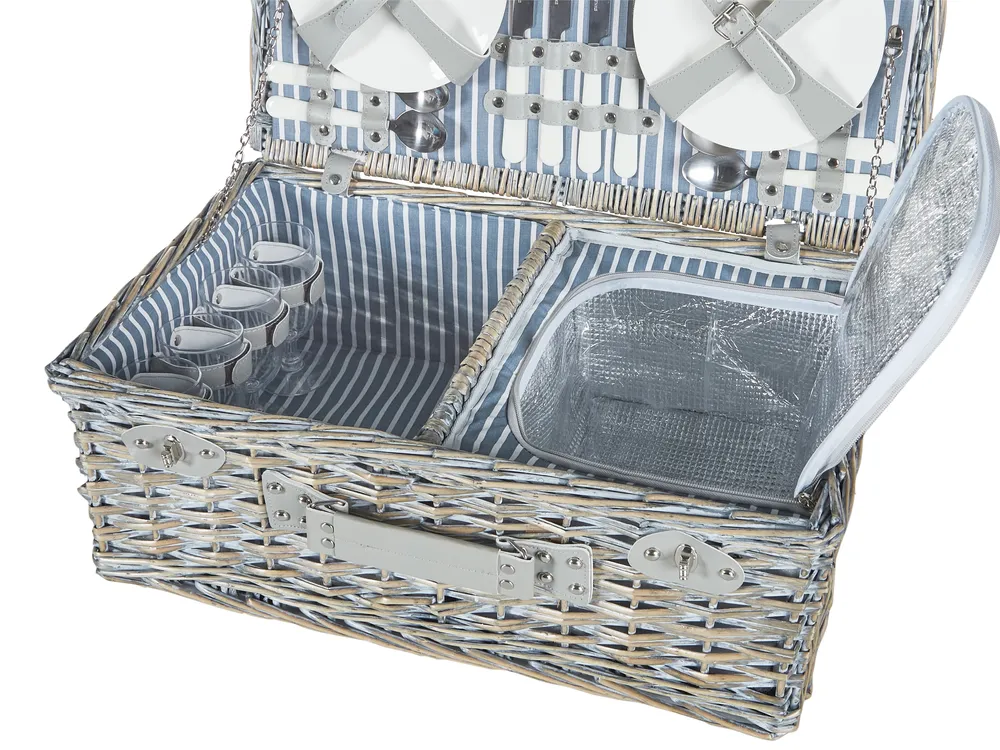 Picknickkorb FIGUE Geflecht Grau_964295