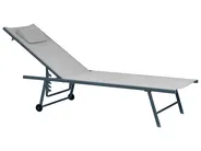 Gartenliege 2er Set SORONI mit Relaxfunktion Metall Hellgrau_1038140