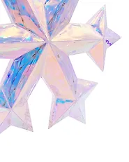 Set of 3 Hanging Decorations LED MULTIA 25 cm Snowflake Multicolour_1186433