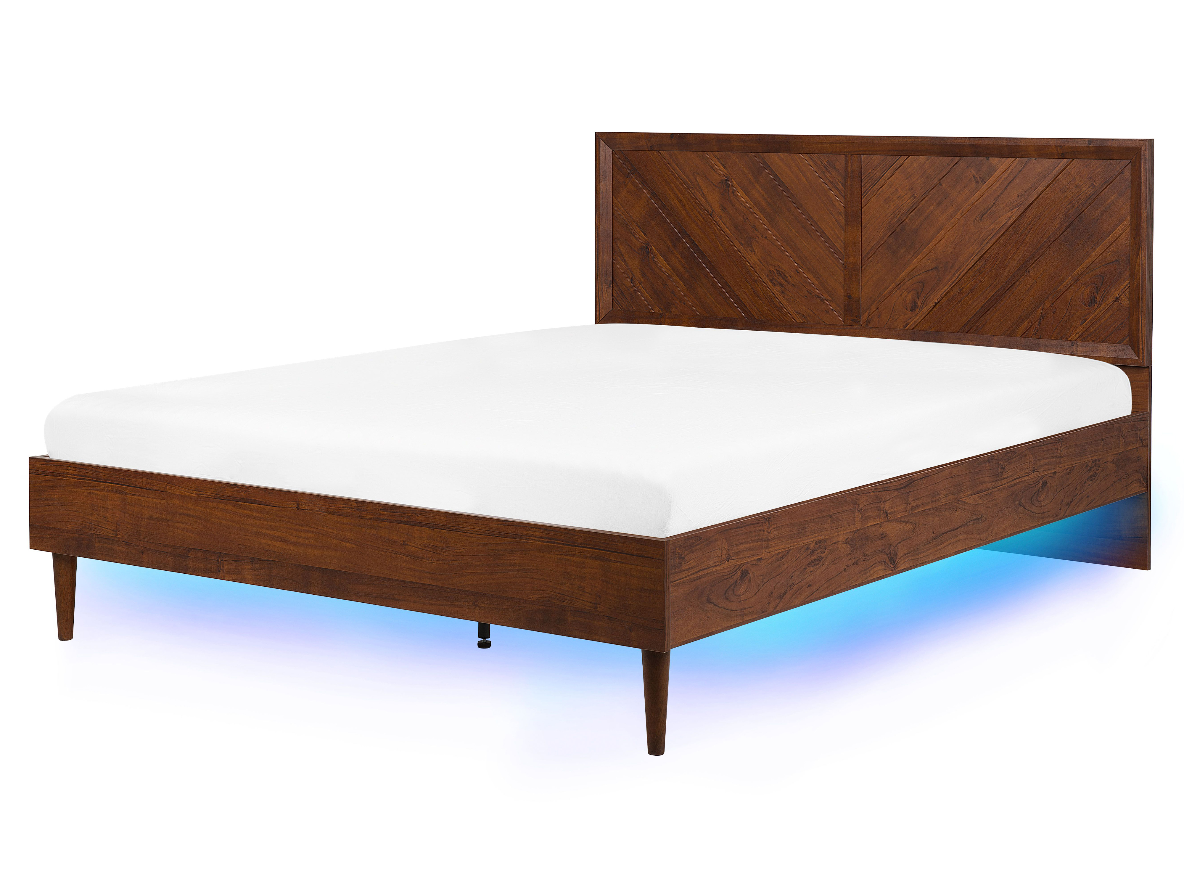 LED postelja MIALET 160 x 200 cm Temno rjava barva