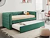 Ausziehbett Samtstoff GASSIN 90 x 200 cm Smaragdgrün