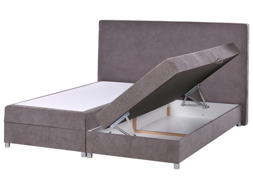 Divan Bed with Storage MINISTER Fabric Taupe 180 x 200 cm (EU Super King)