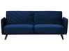 Schlafsofa 3-Sitzer SENJA Samtstoff Marineblau