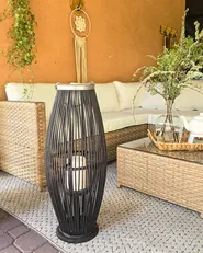 Laterne TAHITI 72 cm Bambus Schwarz_983655
