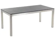 Gartenmöbel Set 6-Sitzer GROSSETO Granit geflammt Schwarz / Beige_434025