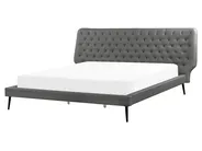Bed Faux Leather ESSONNE 160 x 200 cm (EU King Size) Grey_788923